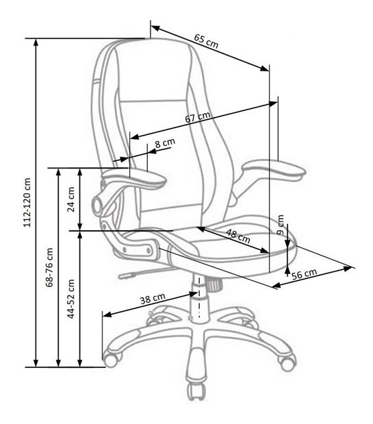 Fotoliu de birou Saul (negru)