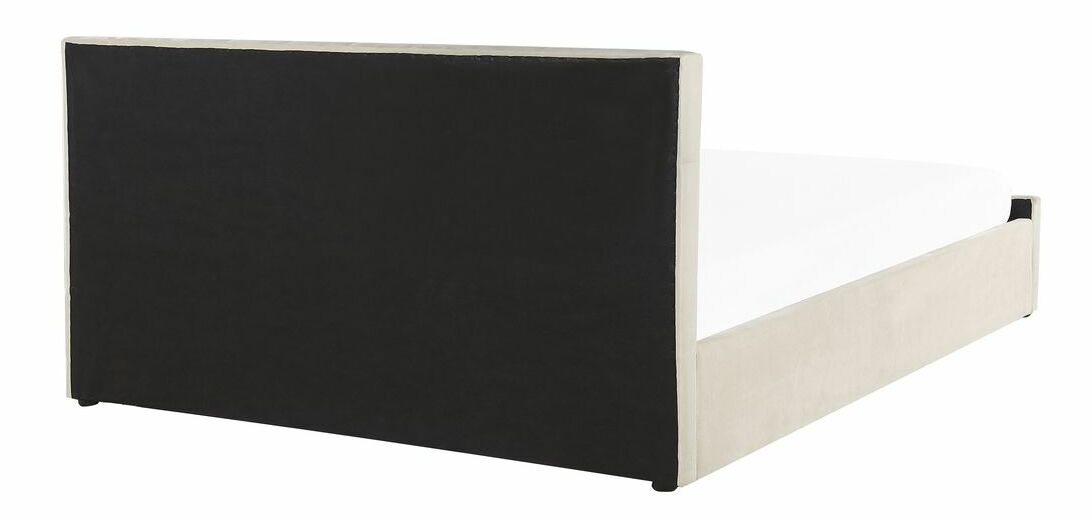 Manželská posteľ 180 cm AMESIA (béžová) (s roštom a úl. priestorom)