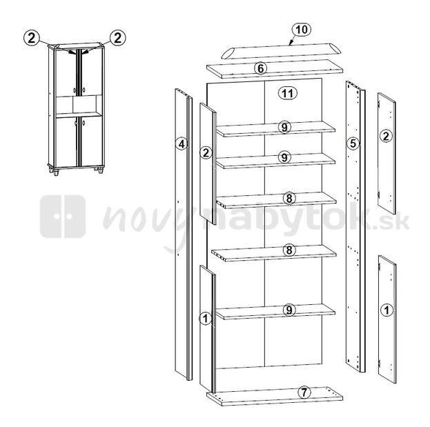 Policová skriňa BRW MALGOSKA C 20/8