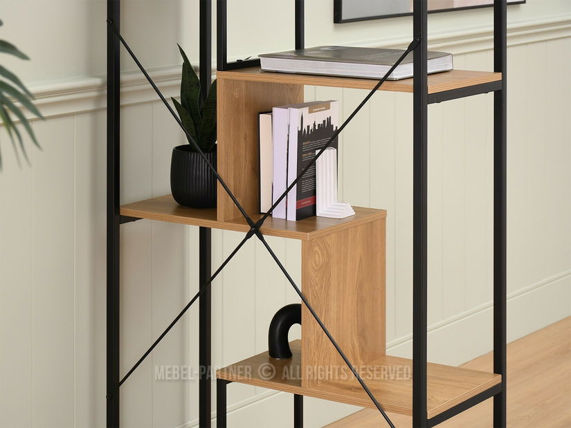 Regál Harp A (tölgy + fekete)