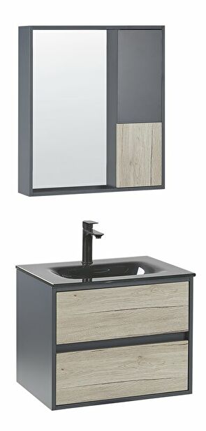 Kúpeľňa Topaz (svetlé drevo + sivá) 