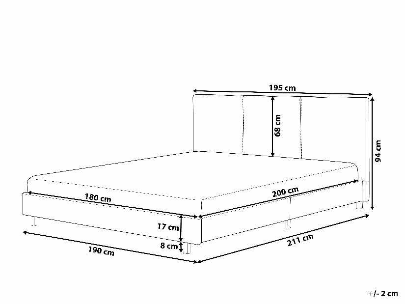 Bračni krevet 180 cm ALVIA (s podnicom) (siva)