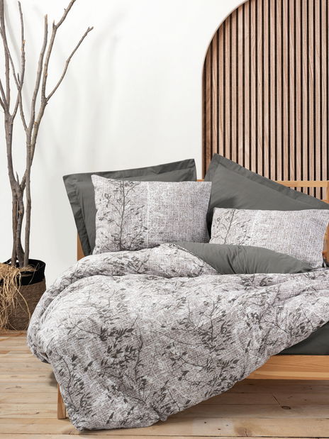 Posteľná bielizeň 160 x 220 cm Orinis (hnedá + biela)