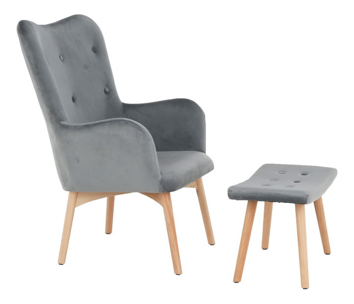 Fotoliu cu taburet Lance New (gri) *vânzare stoc