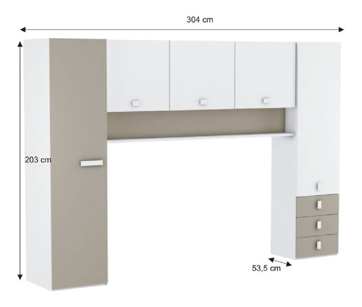 Komplet za dječju sobu Trinny (bijela + sivo smeđa)