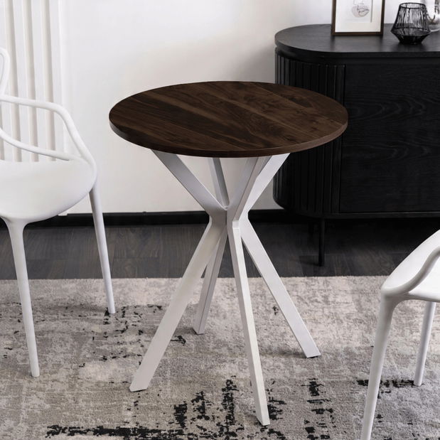 Jedálenský stôl Loren 60 (orech + biela) (pre 4 osoby)