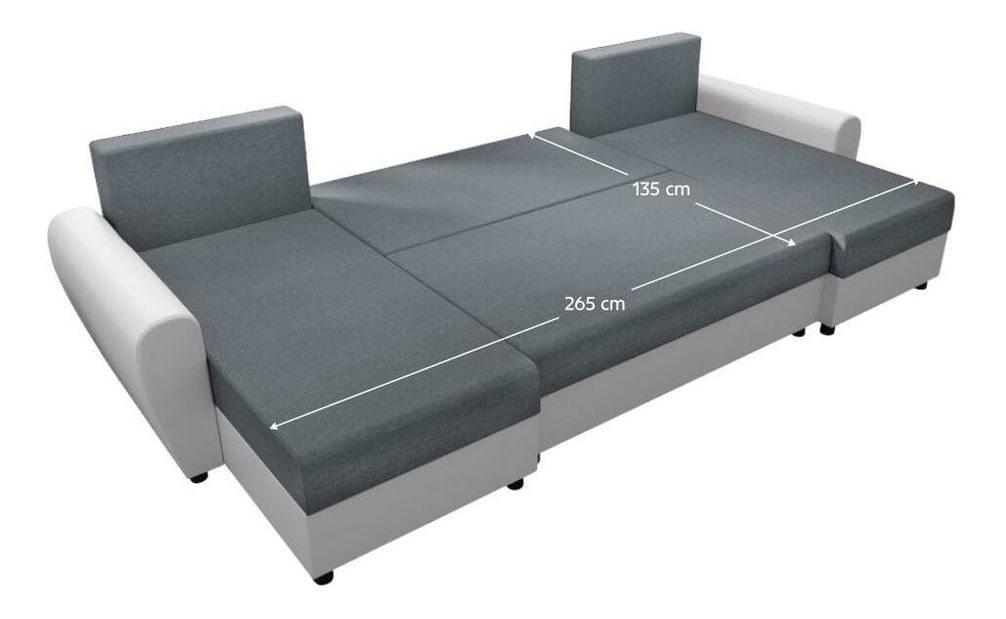 Rohová sedacia súprava U Debiera (sivá + biela)