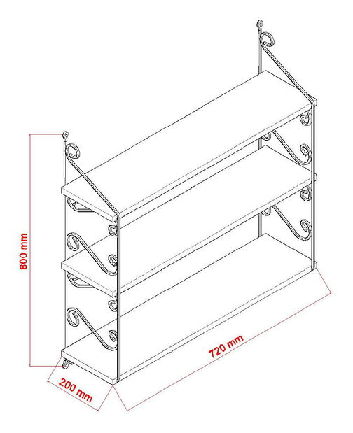 Nástenná polica Serra (biela)