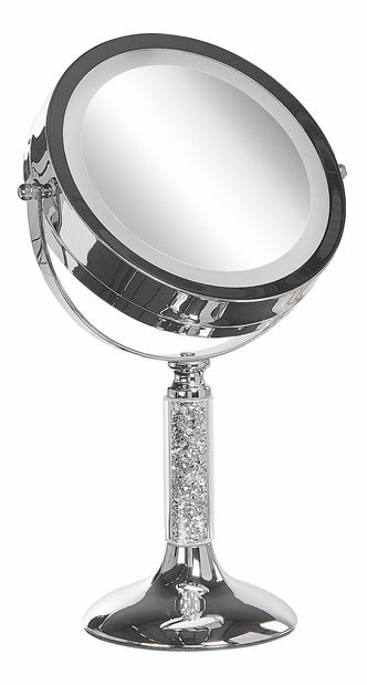 Makeup zrkadlo ø 18 cm Baix (strieborná) (s LED osvetlením)