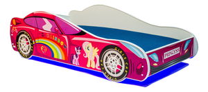 Dječji krevet 140x70 cm Pretekárka (s podnicom i madracem) (ružičasta)