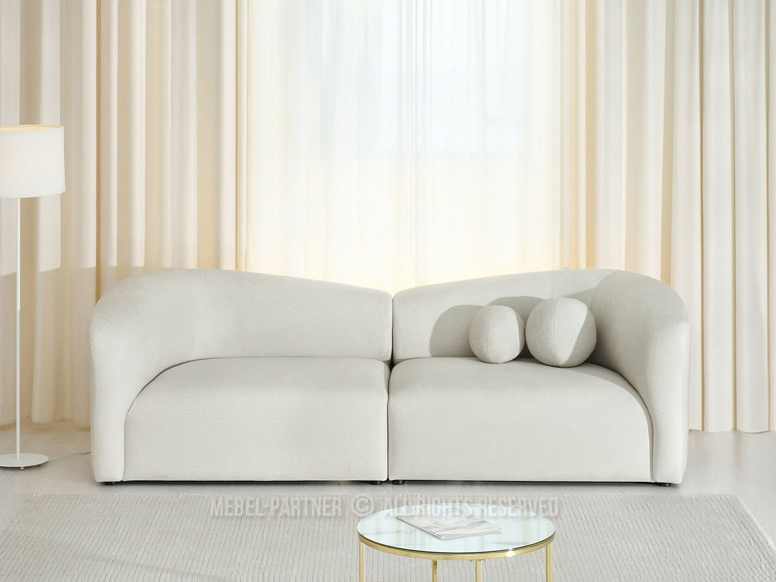 Kétszemélyes kanapé Ocupar (bézs + fekete)