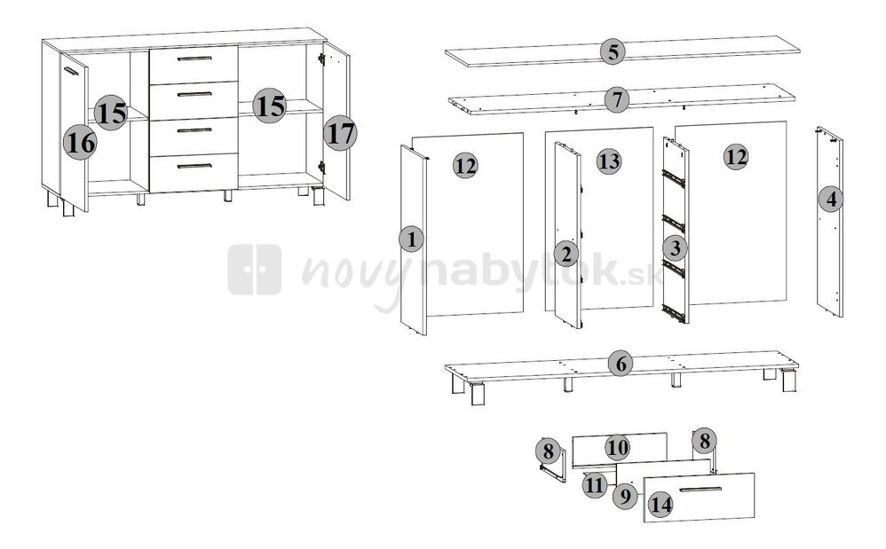 Komoda BRW RE_SET A2D4S 9/15 