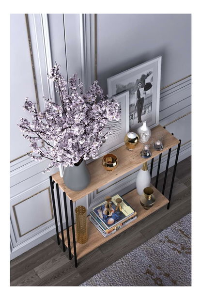 Konzolový stolík Batite (čierna + borovica atlantická) 