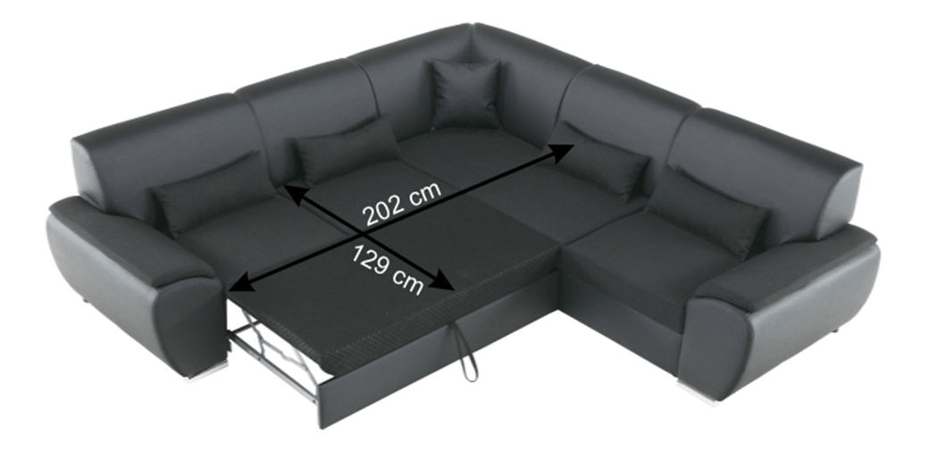 Rohová sedačka Emma (čierna) (P)
