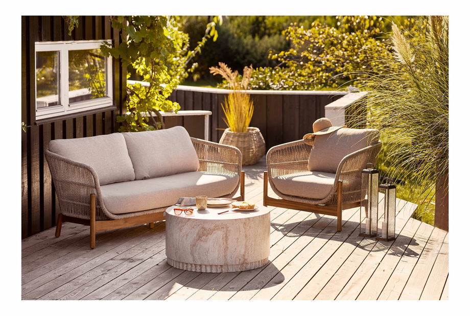 Záhradné kreslo Taleria 3 (hnedá + béžová)