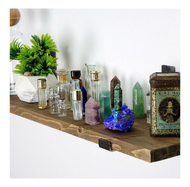 Raft decorativ de perete Dupone 9 (Nuc + negru) 