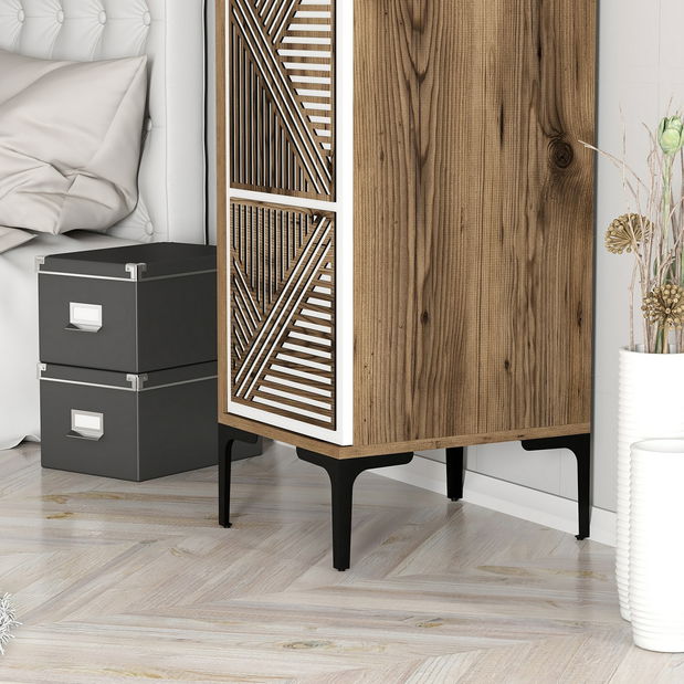 Ruhásszekrény Kiara P (dió + fehér)