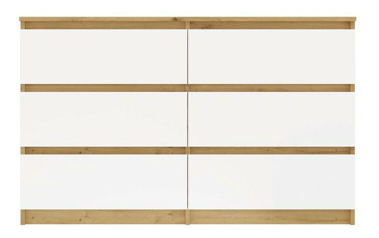 Komód Musecalo 6 120 (artisan tölgy + fehér)