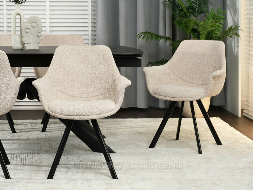 Stolička Mirabell (svetlobéžová + čierna)