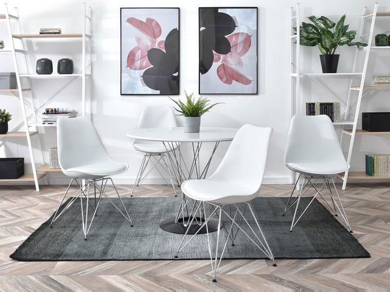 Stolička Large Rod (biela + chrómová)