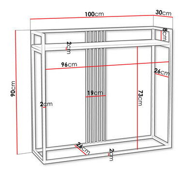 Konzolový stolík Bjorn (Zlatá + Arktická Biela)