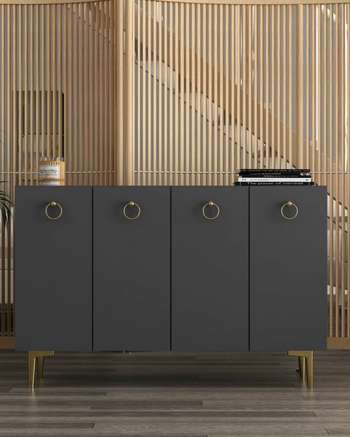 Skrinka Efia (antracit + zlatá)