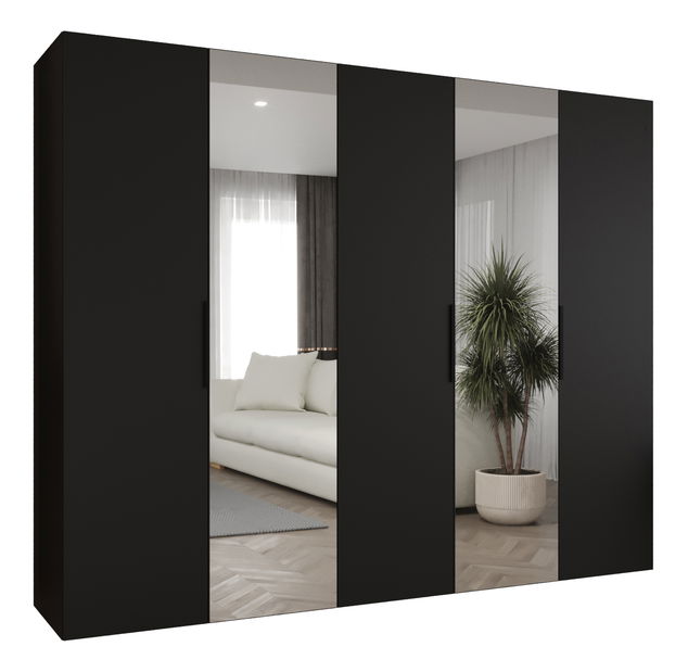 Ormar za garderobu 250 cm Mirabella 2 (crna + crna)