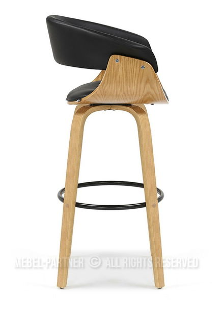 Scaun bar Elynah 75 (negru + stejar)