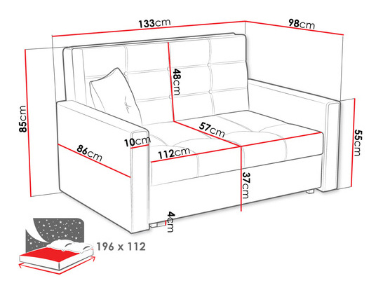 Sofa na razvlačenje Clivia Lux II (siva) *rasprodaja