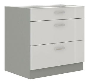 Dulap inferior de bucătăriea so sertarmi 80 D 3S BB Multi (Gri + alb lucios)