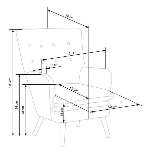 Fotoliu Radcliffe (roșu închis)
