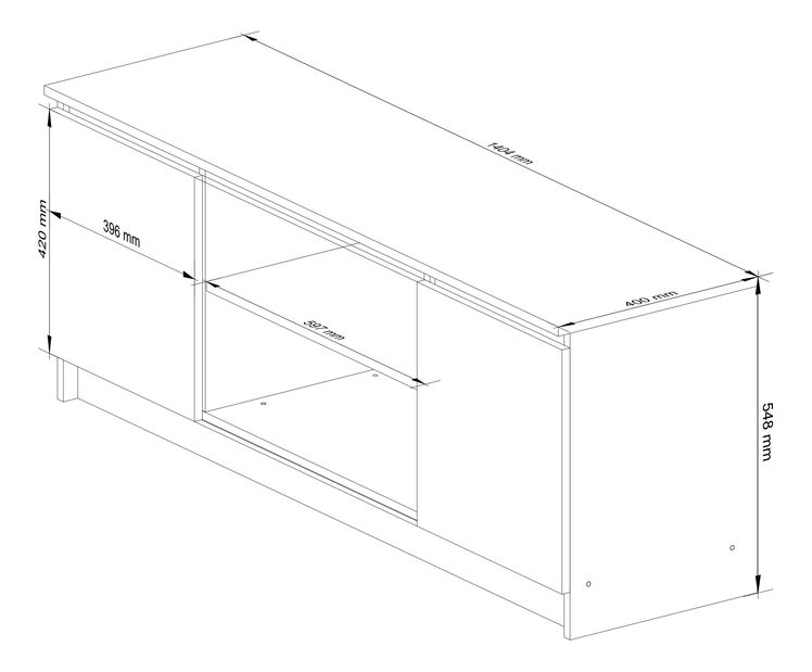 TV stolić Dariel (hrast sonoma + wenge)