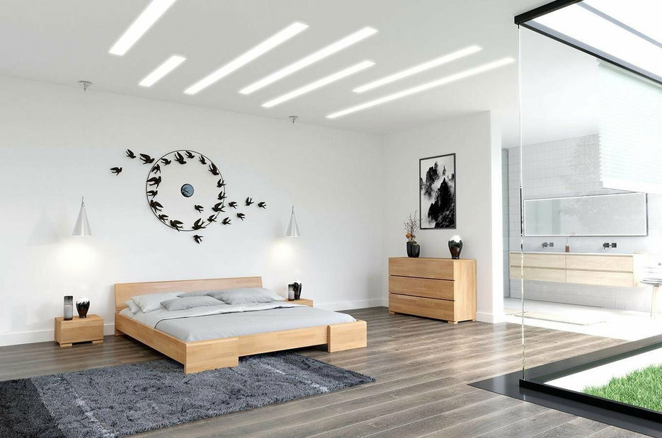 Manželská posteľ 160 cm Naturlig Blomst (buk) (s roštom)