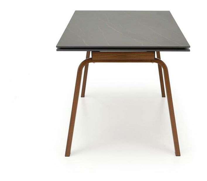 Széthúzható étkezőasztal 140-200 cm Leta (fekete márvány + dió) (6 8 fő részére)