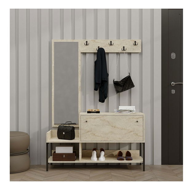 Előszoba fal Aliex 45 (travertin) (tükörrel)