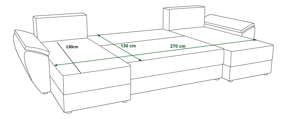 Rohová sedacia súprava U Radiant U2 (sivá)