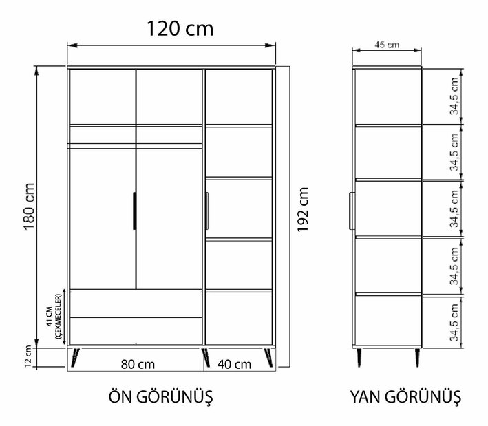 Šatníková skriňa Adena (dub)