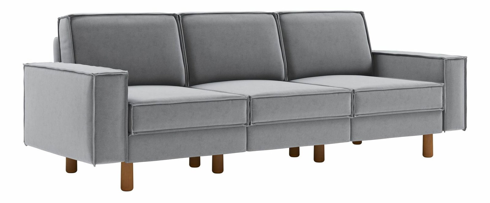 Pohovka trojsedačka Spary E (hmlistá sivá + orech)