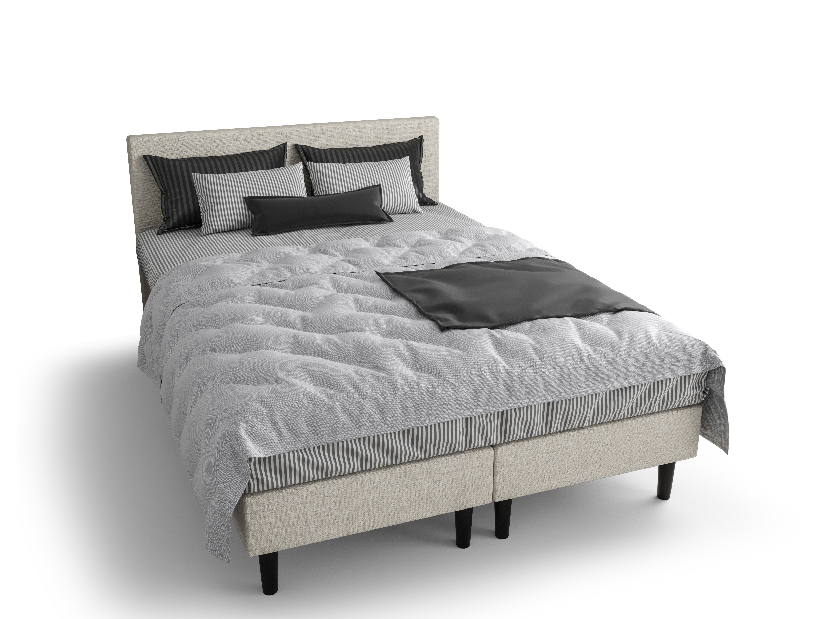 Franciaágy Boxspring 140 cm Rita (világosbarna) (matraccal, tárolóhely nélkül)