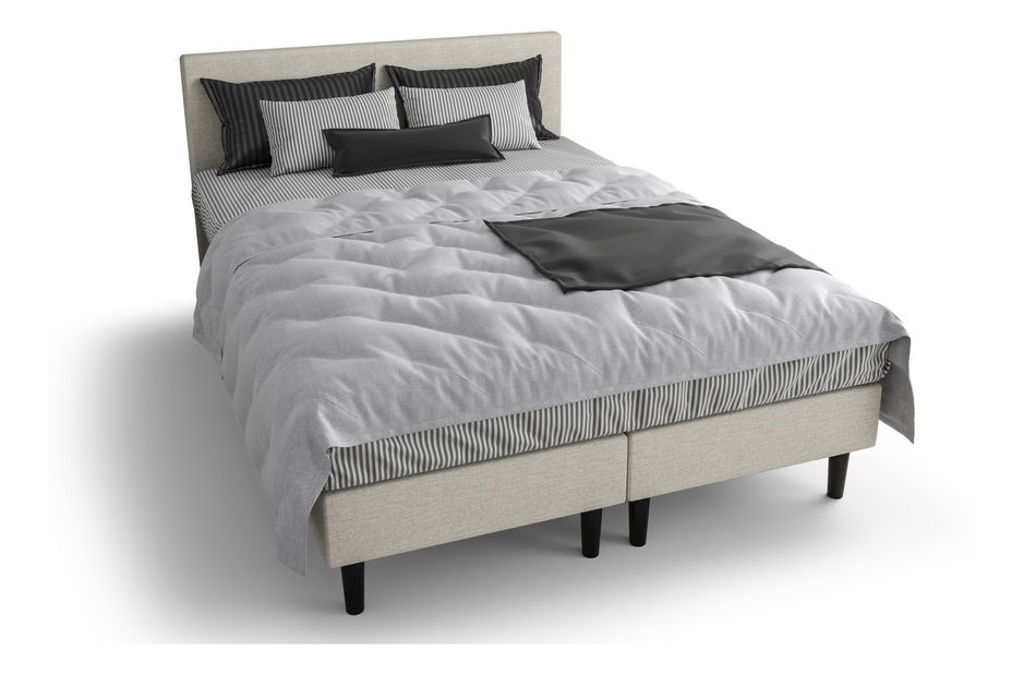 Manželská posteľ Boxspring 140 cm Rita (svetlohnedá) (s matracom, bez úložného priestoru)