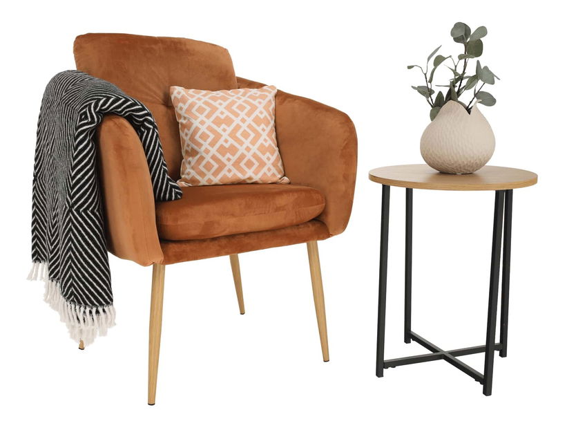 Dizájnos fotel Pillar (agyag)