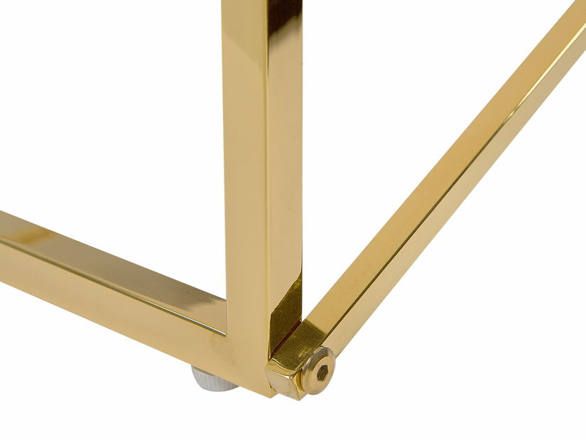 Dohányzóasztal Elison (fehér + arany) (márvány hatású)