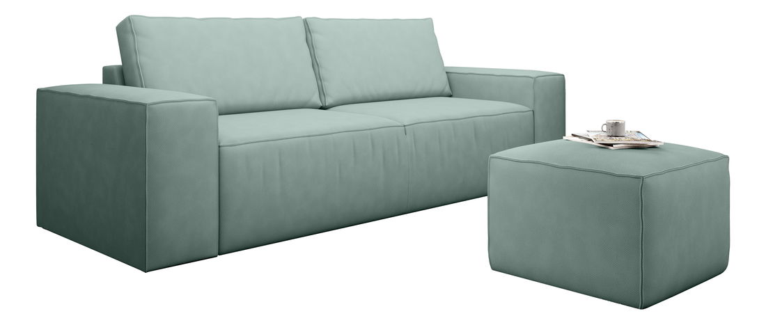 Pohovka Shala 100 (mentolová) (s taburetkou)