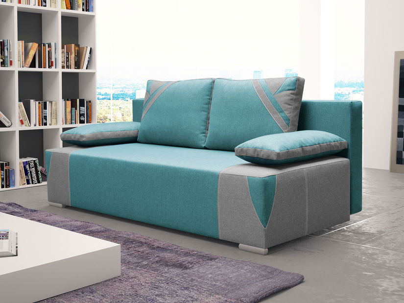 Háromszemélyes kanapé Tildas (türkiz + szürke)