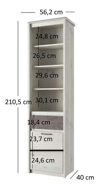Regál Norine 1D1S (sarki éger + onyx)