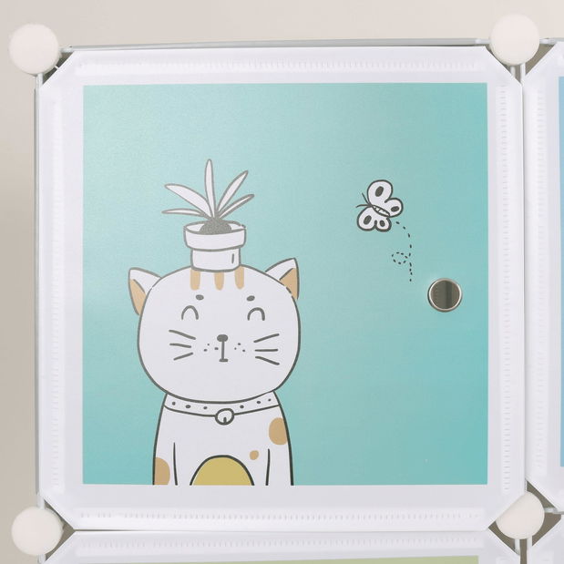 Dulap modular copii Eleanor (gri + motiv pentru copii)