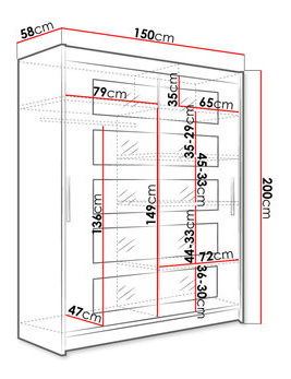 Dulap de haine Primrose V (trufă)