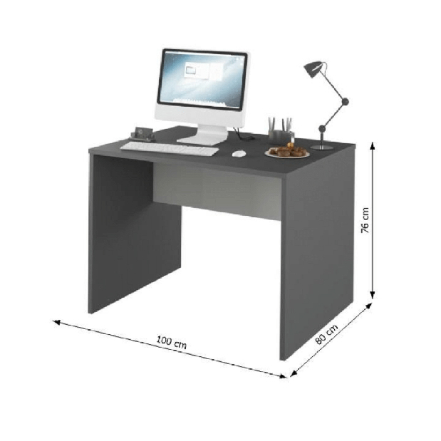 PC stolík Rumia TYP12 (grafit + biela)