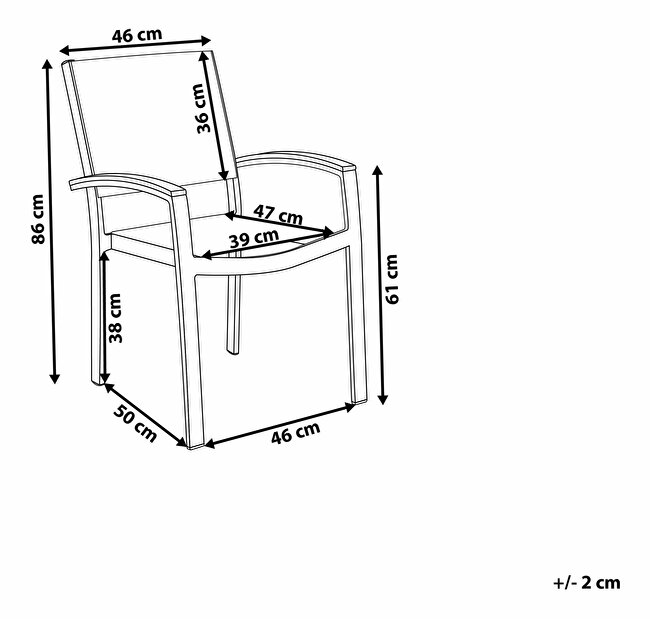 Set stolica 4 kom. Pero (siva)