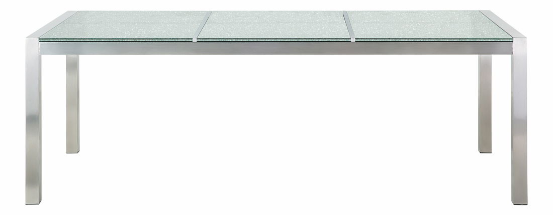 Set de masă pentru grădină Grosso (negru) (blat din sticlă 180x90 cm) (scaune din ratan) (granit)